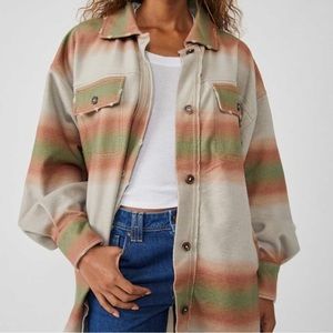 Free People Ruby Ombré Stripe Shirt Jacket